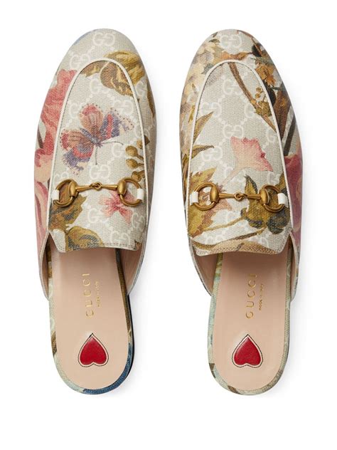 gucci floral princetown|Women's Princetown slipper in ivory GG leather .